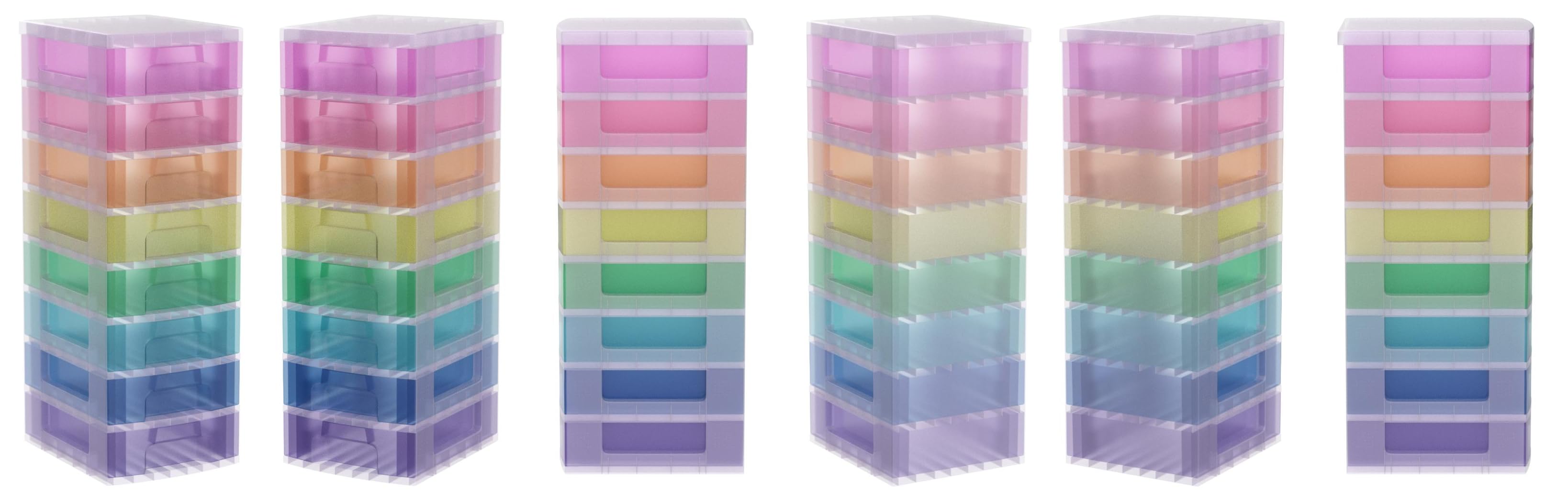 REALLY USEFUL BOXES 16 RAINBOW BOX SET W ORGANIZER CASE .14 LITRE SIZE